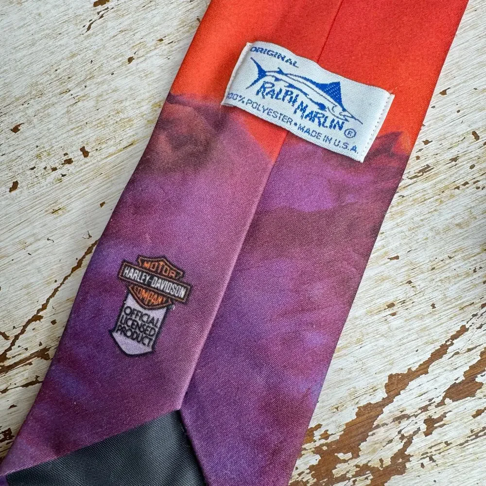 Ralph Marlin Harley Davidson Vintage 1987 Flying Eagle Neck Tie One Size